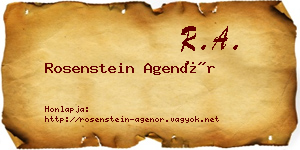 Rosenstein Agenór névjegykártya